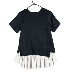 Banana Republic Women’s M Medium Black T Shirt Layered Pleated Undershirt Casual